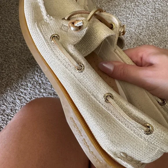 Women’s Gold Metallic Sperry Boat Shoes - Picture 2 of 4